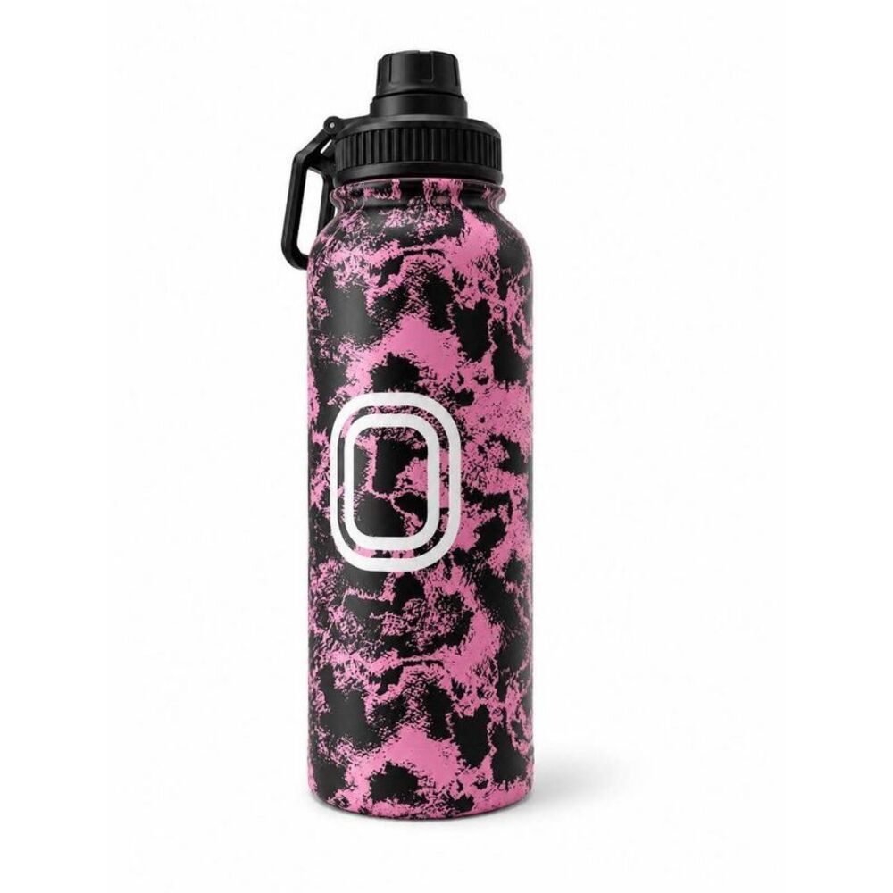 Overtime 32 fl oz Stainless Steel Wide Mouth Water Bottle - Pink and Black